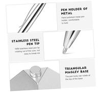 GALPADA Stylo à Encre Métallique Magnétique avec Socle Triangulaire Ergonomique Stylo de Bureau pour Affaires pour Usage Professionnel et Domestique