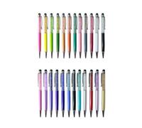 GALPADA Stylos en Cristal Diamant 2pcs pour Écran Tactile Capacitif, Stylets en Acier Inoxydable Stylo à Bille Rétractable, Design Élégant Argenté pour Tablette