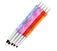 GALPADA Stylos Manucure Double Embout Stylo à Sculpter Ongles Pinceau Nylon Résistant Lot de 5 pour Nail Art Couleurs Assorties, Outil Professionnel et Personnel pour Décoration D’ongles
