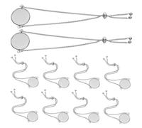 GALPADA Support Bracelet En Acier Inoxydable Ajustable 10 Pièces Plateau à Sertir Rond 20mm Pour Création Bijou Diy Femme Usage Quotidien Élégant