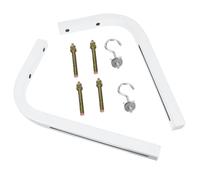 GALPADA Support d'Écran de Projection Métallique Crochet Réglable, Lot de 2 Supports Muraux en L Blancs pour Fixation d'Écran Manuel ou Déroulant, Installation Murale pour Vidéoprojecteur