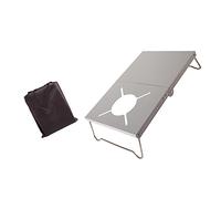 GALPADA Support Pliant pour Brûleur de Camping Table Portable Compacte Argentée Fixation Stable pour Extérieur et Randonnée