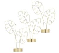 GALPADA Support Porte-mémos en Métal Doré 3pcs Pince Feuille Monstera, Résistant aux Rayures et Gain de Place pour Bureau et Fêtes de Mariage