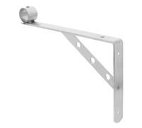 GALPADA Support pour Tringle de Penderie en Acier Inoxydable Argenté, Design Triangulaire Stabilisateur, Montage Mural Latéral, pour Organisation de Placard et Salle de Bain