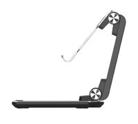 GALPADA Support Tablette et Portable Téléphone Pliable pour en Plastique Argenté Double Charnière Réglable Hauteur et Angle Multifonctionnelle pour Bureau
