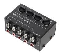 GALPADA Table de mixage audio portable Mini stéréo 4 canaux, mélangeur passif ultra faible bruit, pour enregistrement portable et scènes live professionnelles