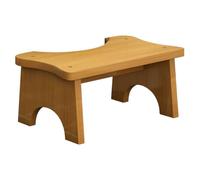 GALPADA Tabouret de Toilette en Bois Massif Naturel, Petit Marchepied Stable pour Salle de Bain, Repose-pieds Pratique pour Garçon et Filles et Adultes, Siège D’assistance Ergonomique
