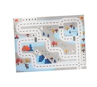 GALPADA Tapis De Jeu Pour Bébé Tapis De Sol D'éveil Motif Carte De Circulation Blanc Et Bleu, Solide, Souple En Matériau Sûr, Pour Garçon Et Filles Dès La Naissance, Transportable Et Facile à Ranger