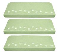 GALPADA Tapis de Marches D'escalier Non Glissant Vert en Polyester et Feutre 3 Pièces pour Maison, Protection Antidérapante et Sécurité des Garçon et Filles