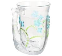 GALPADA Tasse à Café en Verre Bleu de 260ml Design Sirène Unique, Créative et Décorative, Thé Lait Prise en Main Confortable