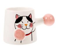 GALPADA Tasse en Céramique 450ml de Chat Rouge, Créative et Confortable, pour Boire la Maison Bar