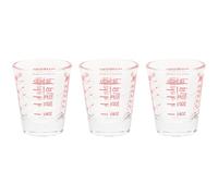 GALPADA Tasses à Mesurer Design Léger 30ml Lot de 3 en Verre Transparent Facile à Utiliser pour Café, Lait Cuisine Restaurant Occidental