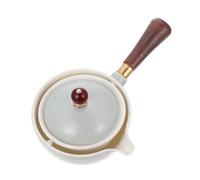 GALPADA Théière Céramique Blanche à Poignée Latérale Design Élégant pour Maison et Restaurant Bouilloire Simple pour Infusion de Thé Tisanière Décorative Polyvalente