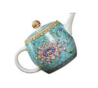 GALPADA Théière Céramique Vintage Portable avec Motif Émaillé Bouilloire à Thé Décorative pour Maison Salon Résistante Chaleur Facile à Utiliser