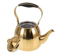 GALPADA Théière en Acier Inoxydable 1,5l avec Poignée Facile à Verser, Chauffage, Couleur Or, pour Maison et Bureau
