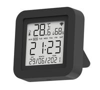 GALPADA Thermomètre Hygromètre Digital Intérieur Multifonction avec Affichage Date et Heure Contrôle Wifi à Distance Mesure Précise de Humidité Écran Large USB Alimenté pour Maison Bureau