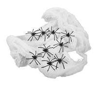GALPADA Toiles D'araignée Blanches pour Halloween avec Araignées Fausses Réalistes, en Coton et Fil de Fer, Décoration Facile à Installer pour Maison Hantée et Farces Effrayantes