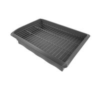GALPADA Toilettes pour Chiens Intérieur avec Évacuation Directe et Grille Amovible en Plastique, Plateau d'apprentissage Propreté pour Appartement, Design Incliné Facile à Nettoyer