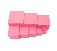 GALPADA Tour Rose en Bois Montessori pour Garçon Et Filles, 10 Cubes Éducatifs, Jeu D'éveil Préscolaire, Développement Visuel Et Coordination, Jouet Dimensionnel pour Apprentissage Mathématique