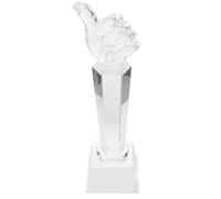GALPADA Trophée en Verre Blanc de Pouce pour Bureau, Décoration | Récompense Légère pour t Compétitions, Choix pour Garçon et Filles