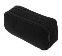 GALPADA Trousse à Crayons Double Couche Grosse Capacité, Trousse D’écolier en Tissu Oxford Noir avec Fermeture Éclair, Organiseur de Stylos pour Fournitures Scolaires, Étudiants et