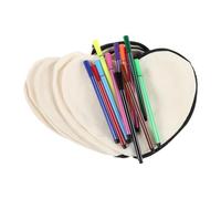 GALPADA Trousse de Maquillage Facile à Ouvrir et Fermer Cœur en Tissu Blanc avec Fermeture Éclair Lisse Voyage Transport Quotidien