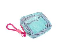 GALPADA Trousse De Rangement en Filet Bleu-Vert Et Rose pour Câbles Et Accessoires, Paquet De Voyage Multi-usages Compact, Pochette Carrée en Maille Légère avec Cordon, Maison Et Déplacements