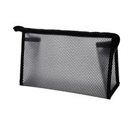 GALPADA Trousse de Toilette Transparente Maille Étanche Sac de Rangement Maquillage Compact pour Voyage et Usage Pochette Cosmétique Noire Durable
