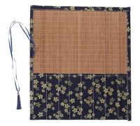 GALPADA Trousse Rouleau de Pinceaux de Calligraphie en Tissu Bleu, Grosse Capacité, Légère et Portable pour Rangement Facile des Fournitures d'art
