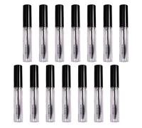 GALPADA Tube de Mascara Vide 4 Ml Transparent 14 Pièces avec Bouchon Noir Brillant, Flacon Rechargeable pour Sérum Croissance Cils, Contenant Portable Kit Maquillage Beauté