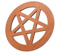 GALPADA Tuile D'autel en Bois Marron Pentagramme Sculpté, Solide et Protectrice pour Rituels, Décoration Esthétique Unique pour Pratiques Occultes