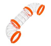 GALPADA Tunnel pour Hamster DIY Tubes en Plastique Transparents, Raccords C, Court Droit, Kit 7 Pièces, Accessoires Extérieurs pour Cage, Jeu D’Exploration pour Petits Rongeurs