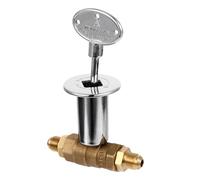 GALPADA Vanne D'arrêt à Quart de Tour 1/2 pour Foyer Extérieur, Robinet de Gaz Droit avec Raccord Mâle Évasé Filetage Npt, Clé de Commande, Valve Haute Pression en Laiton pour Brasero