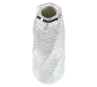 GALPADA Vase Décoratif Aspect Miroitant en Verre et Plastique Argenté, Robuste et Moderne, pour Décoration Intérieure et Étagère à Fleurs