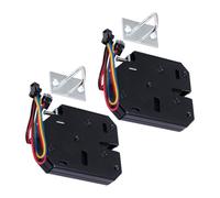 GALPADA Verrou Électromagnétique Dc12v 2a en Fer Noir, Facile à Connecter, Sécurité Continue, Lot de 2 Sets pour Boîte aux Lettres et Réfrigérateur