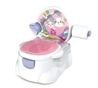 GalPat Baby Urinoir pour bébé 2 en 1 - Toilette pour enfants avec musique lorsque l'urine tombe - Réducteur de WC - Porte-rouleau de papier - Simulateur de chasse d'eau - Récipient amovible (rose)