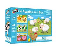 Galt Toys, 4 Puzzles in a Box - Farm, Ages 3 Plus Years