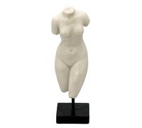 Galt International Statue de corps en marbre avec socle noir pour décoration d'intérieur - Sculpture de dieu grec mythologie avec touche de marbre (femme) 34,3 cm