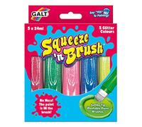 Galt Toys, Squeeze 'n Brush - 5 Glitter Colours, Brush Tipped Paint Pens, Ages 3 Years Plus