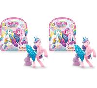 GALUPY Rainbow Unicorn - Figurine Licorne à Collectionner, Jouet Licorne avec Cristal Swaroski et Ailes Scintillantes - Idée Cadeau Licorne Fille & Garcons (Lot de 2)