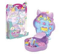 Galupy Rainbow Unicorn In My Pocket Mini Playset pliable avec figurine licorne brillante et carrousel rotatif pour imaginer et jouer
