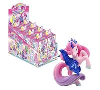 GALUPY Rainbow Unicorn - Présentoir Complet avec 16x Figurines Licorne à Collectionner, Jouet Licorne avec Cristal Swaroski