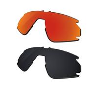 Galvanic Verres de rechange compatibles avec lunettes de soleil Oakley BXTR OO9280 | BXTR Metal OO9237 - Rubis + noir polarisé - Combo Pack