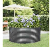 Galvanized Steel Raised Garden Bed Kit, Round Elevated Planter Box for Vegetables Flowers Herbs, Large 140x140x68cm Outdoor Patio Balcony Gardening, Durable Weather-Resistant Anthracite Color