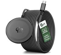 Galvanox Chargeur magnétique 25 W pour Samsung - Qi2.2 sans fil rapide (compatible avec MagSafe) Câble tressé USB-C de 1,8 m pour iPhone et téléphones Android (noir)