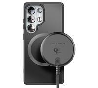 Galvanox Chargeur magnétique sans fil 25 W pour Samsung, certifié Qi2.2 [compatible avec MagSafe] Charge rapide 2.0 pour Galaxy S26 Ultra, Fold, Plus S25/S24/S23, USB-C tressé de 1,83 m (noir)
