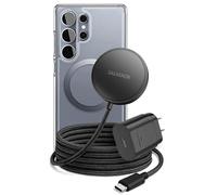 Galvanox Chargeur magnétique sans fil pour Samsung, compatible avec MagSafe - L'ensemble comprend un adaptateur d'alimentation PPS à charge rapide avec un support de charge de 15 W pour téléphones