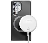 Galvanox Chargeur magnétique sans fil Qi2.2 25 W, tapis de charge rapide (compatible avec MagSafe) Câble tressé USB-C de 1,8 m pour iPhone et téléphones Android (blanc)