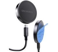 Galvanox Chargeur sans Fil magnétique 15W pour iPhone 17/16/15/14 Pro Max/Air/Plus/Pro - Pad adhésif Ultra-Fin pour Mur, Bureau ou Voiture - Compatible MagSafe avec câble USB-C Amovible (Blanc Neige)