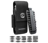 Galvanox Gaine en nylon pour outils multifonctions avec 21 embouts de tournevis plats et support - Étui de ceinture avec poches et ensemble d'embouts inclus, compatible avec Leatherman (10,2 cm à 11,4